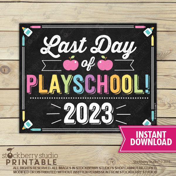 Last Day of School Sign (Pastel Colors) - Any Grade