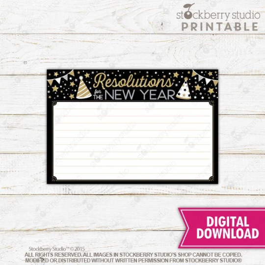 New Years Eve Resolution Cards