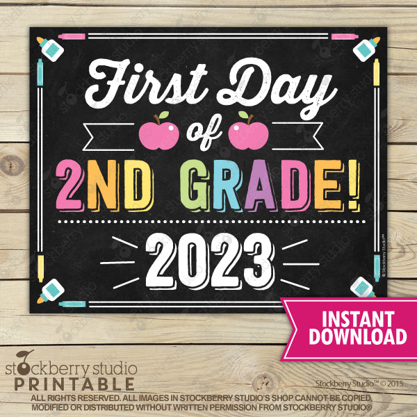 First Day of Preschool Sign (Pastel Colors) - Any Grade
