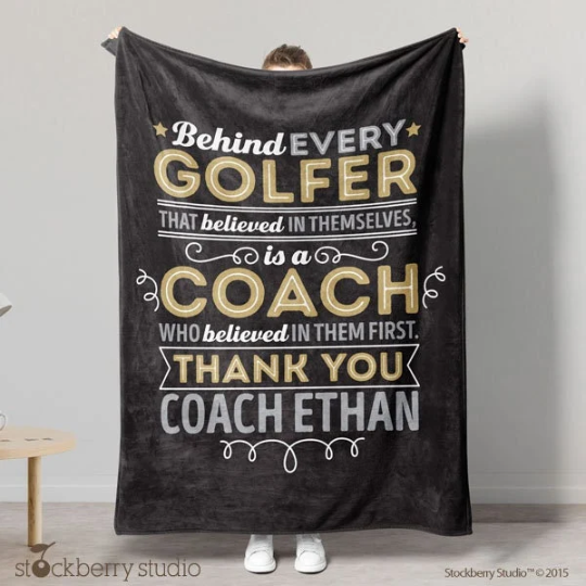 Soccer Coach Personalized Thank You Blanket