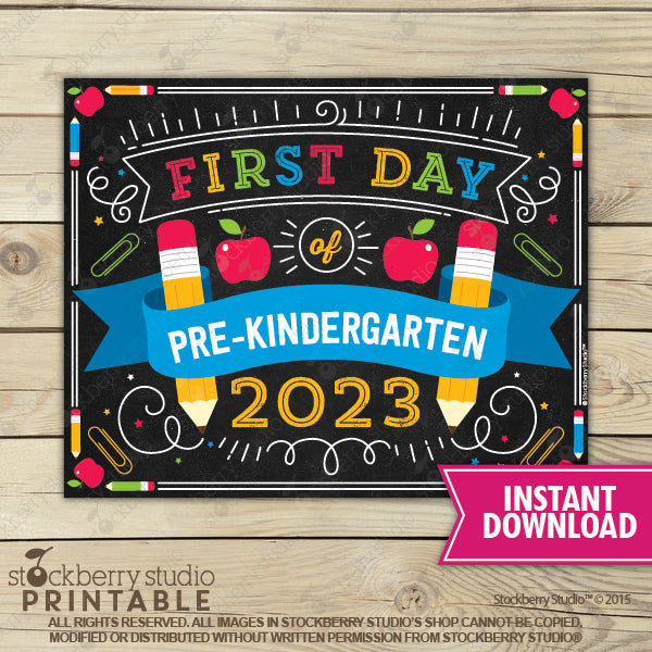 First Day of Preschool Sign - Any Grade