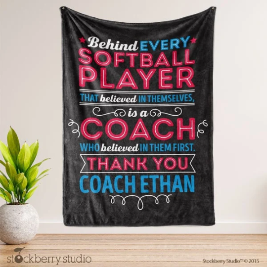 Cheer Coach Personalized Thank You Blanket