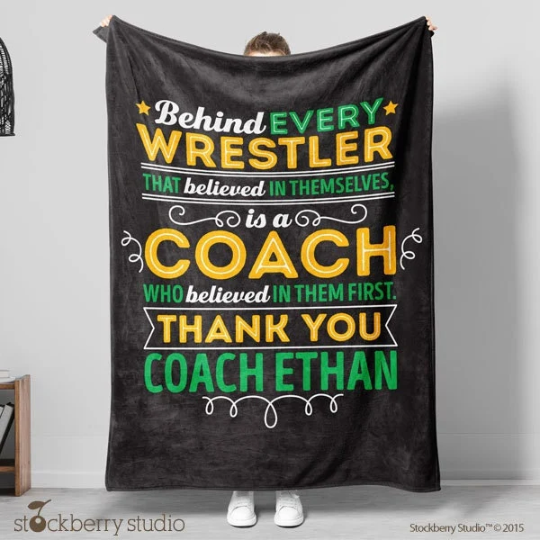 Soccer Coach Personalized Thank You Blanket