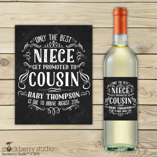 The Best Friends Get Promoted to Aunt Pregnancy Announcement Printable Wine Label Gift