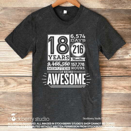 90 Years of Being Awesome Birthday Shirt (any age) - Stockberry Studio