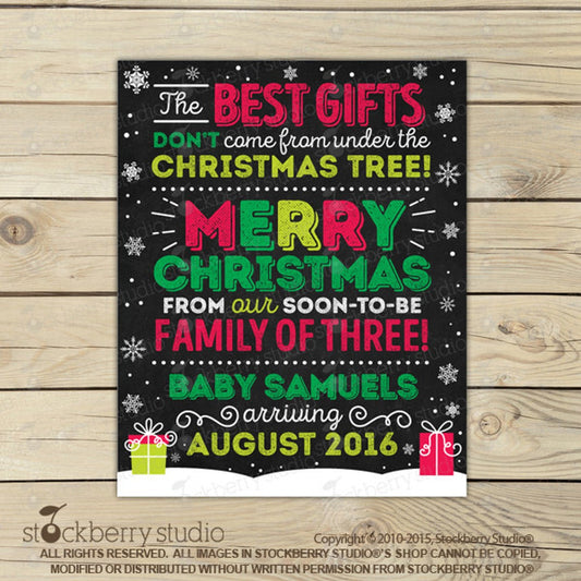 Christmas Family Pregnancy Announcement Sign