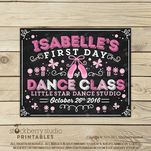 First Day of Dance Sign Printable Dance School Sign - Stockberry Studio