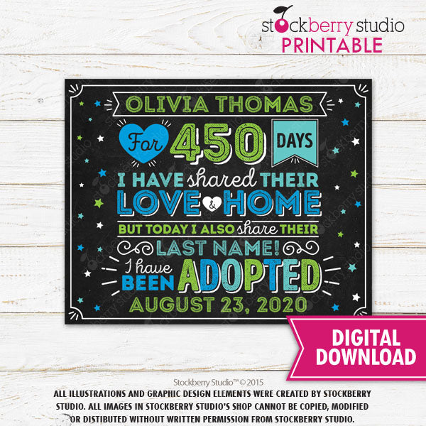 Foster Care Adoption Announcement Sign