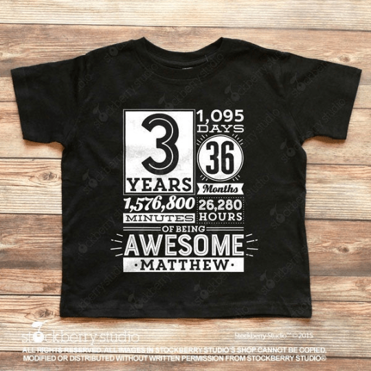 1 Year of Being Awesome 1st Birthday Shirt (any age) - Stockberry Studio