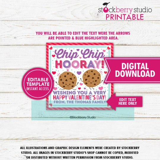Valentine's Day Cookie Gift Tag