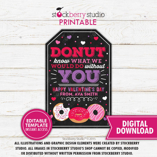Valentine's Day Donuts Gift Tag