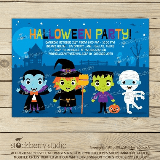 Kids Halloween Party Invitation - Stockberry Studio