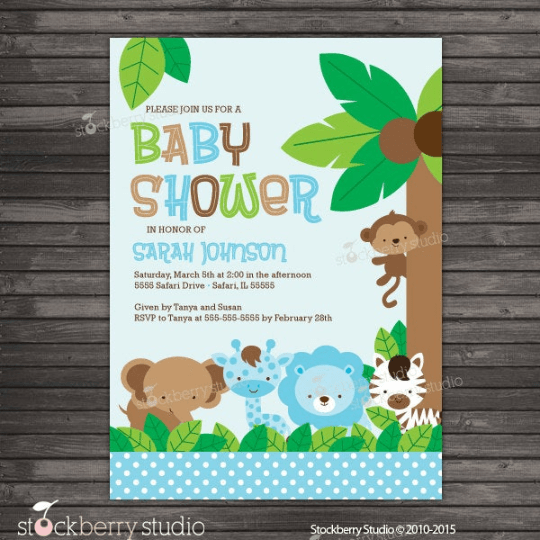 Jungle Safari Baby Shower Invitation - Stockberry Studio