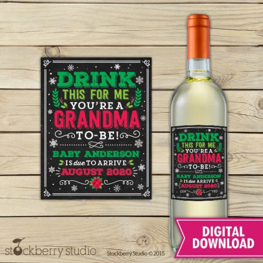 Drink This For Me You're an Aunt to Be Wine Label