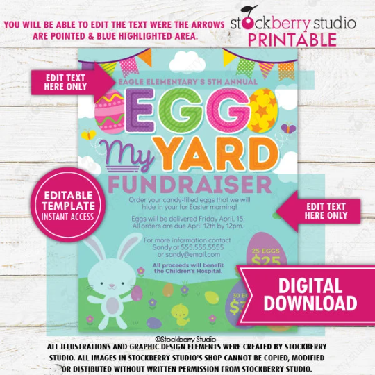 Easter Egg My Yard Fundraiser Flyer