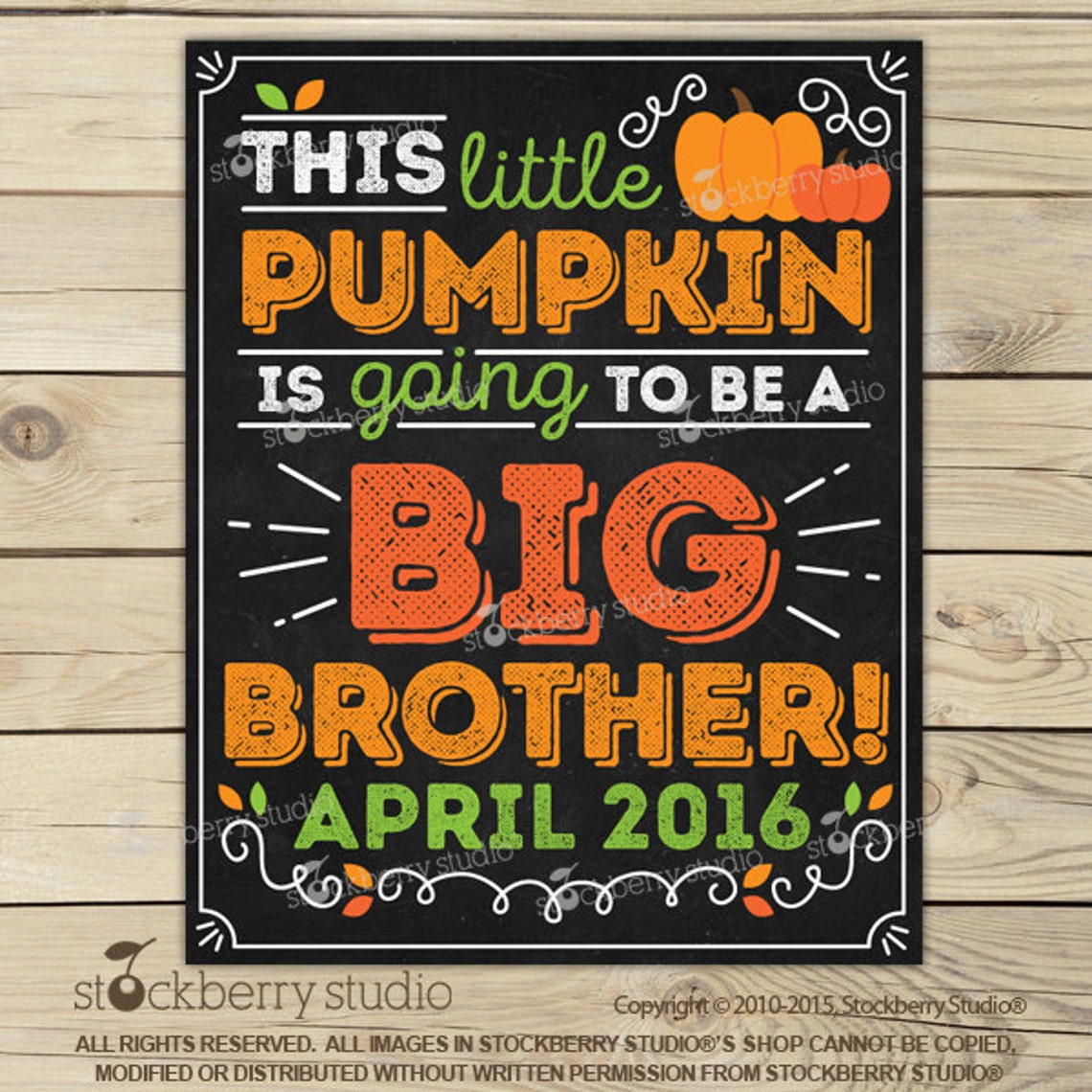 Fall Big Sister Pregnancy Announcement Chalkboard Sign