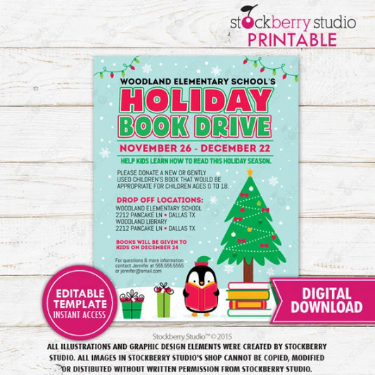 Holiday Book Drive Flyer