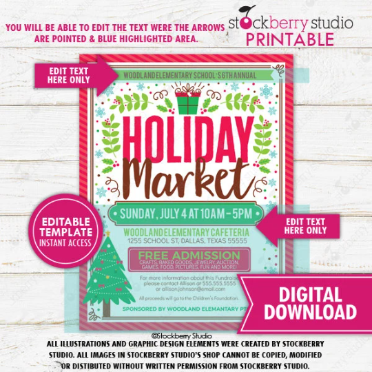 Christmas Holiday Market Flyer