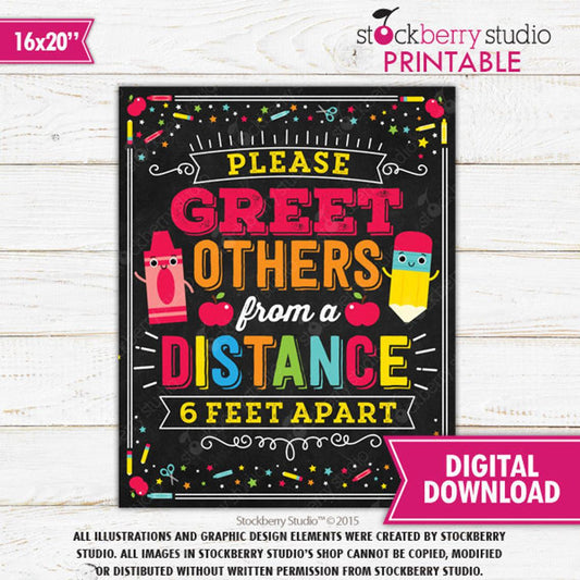 Classroom Social Distance Greeting Sign