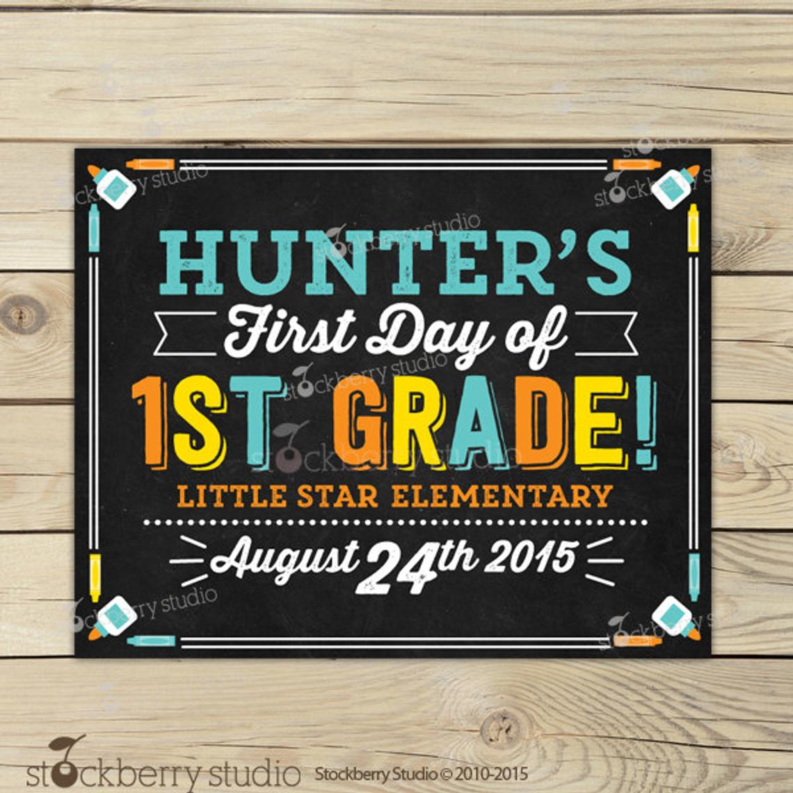 First Day of School Chalkboard Sign - First Day of School Sign