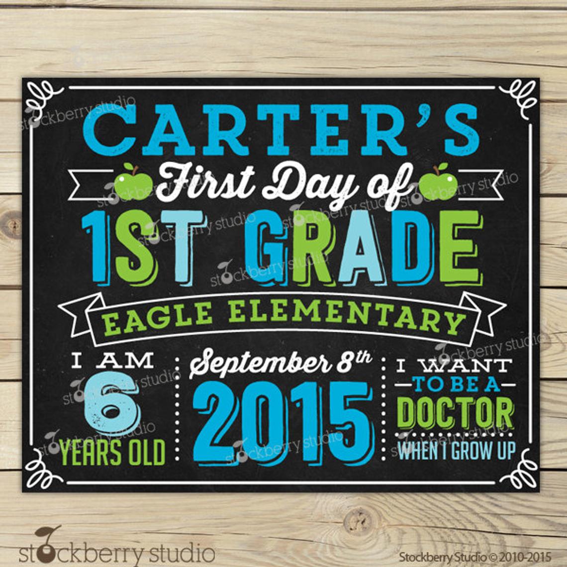 First Day of School Chalkboard Sign - First Day of School Sign 1st Day of School Sign