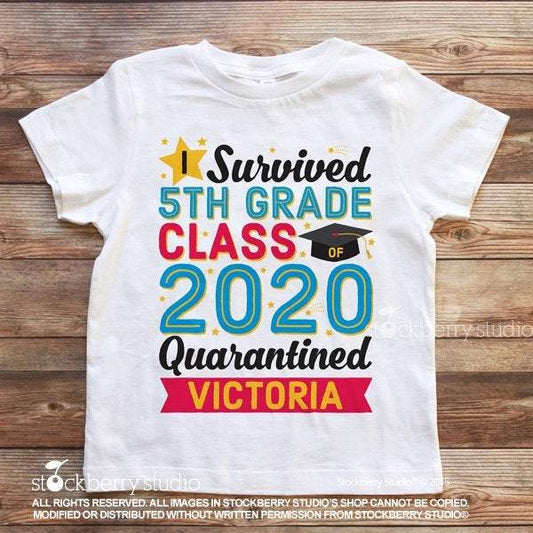 5th Grade Survived Graduation Quarantine Shirt - Stockberry Studio