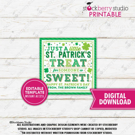 St Patrick's Day Sweet Treat Gift Tag