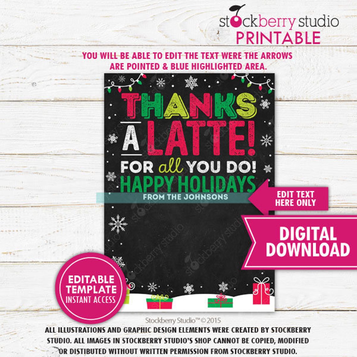 Christmas Latte Gift Card Holder