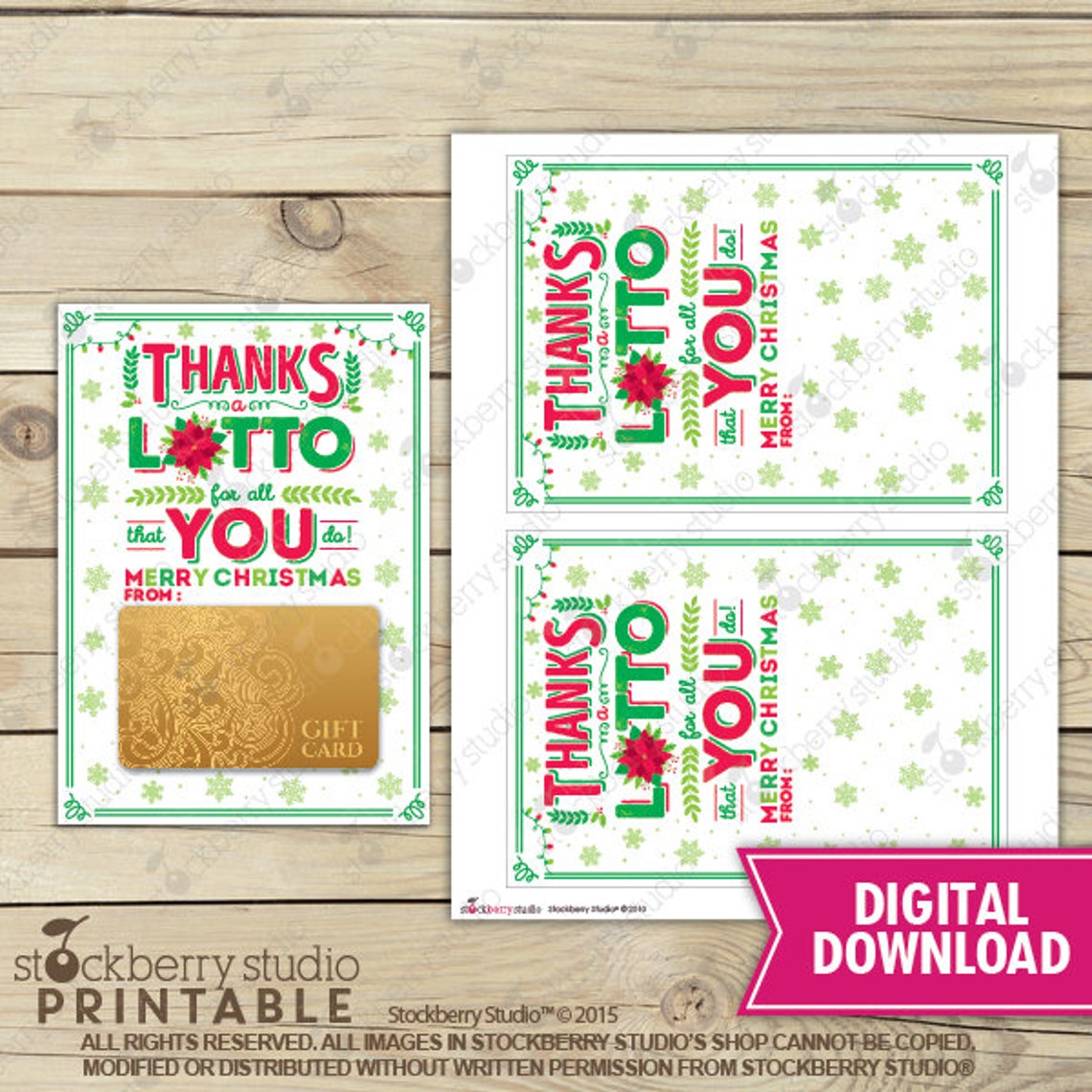 Holiday Lottery Ticket Holder - Instant Download