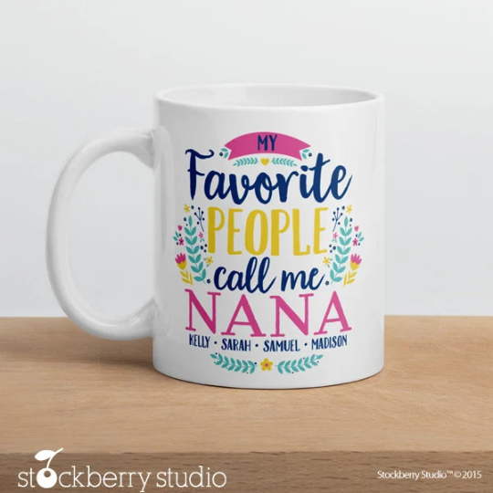 Grandma Coffee Mug with Grandkids Names