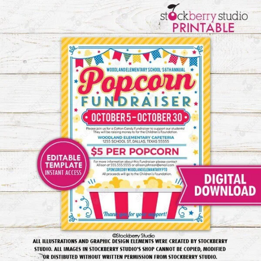 Popcorn Fundraiser Flyer