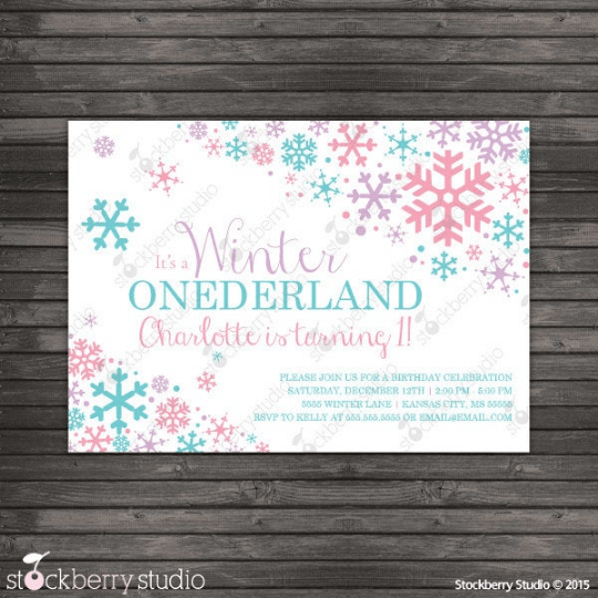 Winter Onederland Birthday Party Invitation - Stockberry Studio