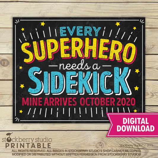 Superhero Pregnancy Announcement Sign - Stockberry Studio