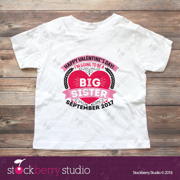 Valentine's Day Big Sister Pregnancy Announcement Shirt
