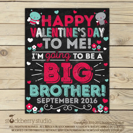 Valentine's Day Big Brother Announcement Sign