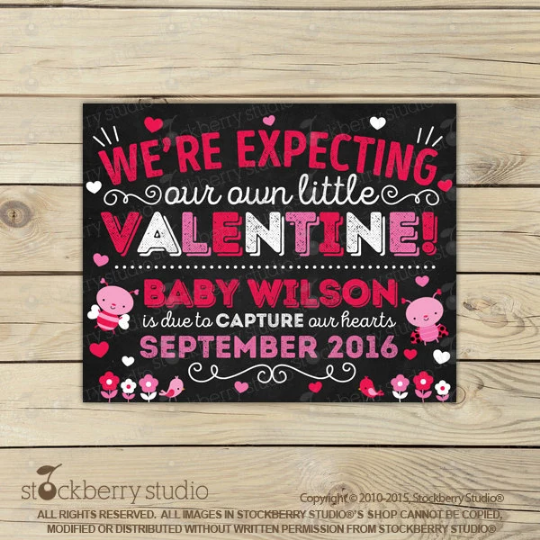 Valentine's Day Pregnancy Announcement Sign