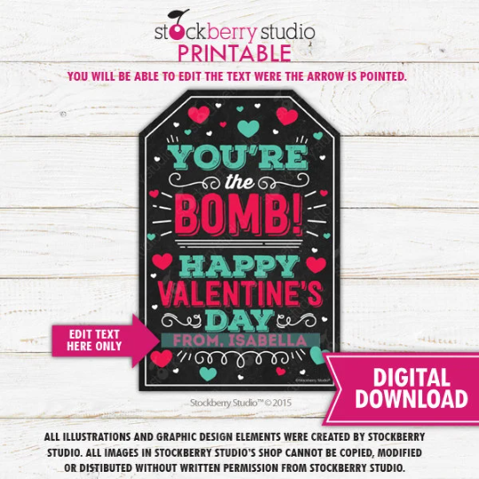 You're The Bomb Valentine Gift Tag